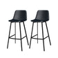 Metal Low Back Dining Stools Contemporary Armless Bar Stools with Footrest Matte Black 2 Piece Set Clearhalo 'Bar Furniture' 'Bar Stools' 'bar_stools' 'furn' 'furn_bar_stools' 'Furniture' 'Kitchen & Dining Furniture' 6662036