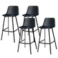 Metal Low Back Dining Stools Contemporary Armless Bar Stools with Footrest Matte Black 4 Piece Set Clearhalo 'Bar Furniture' 'Bar Stools' 'bar_stools' 'furn' 'furn_bar_stools' 'Furniture' 'Kitchen & Dining Furniture' 6662037