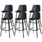 Metal Low Back Dining Stools Contemporary Armless Bar Stools with Footrest Matte Black 6 Piece Set Clearhalo 'Bar Furniture' 'Bar Stools' 'bar_stools' 'furn' 'furn_bar_stools' 'Furniture' 'Kitchen & Dining Furniture' 6662039