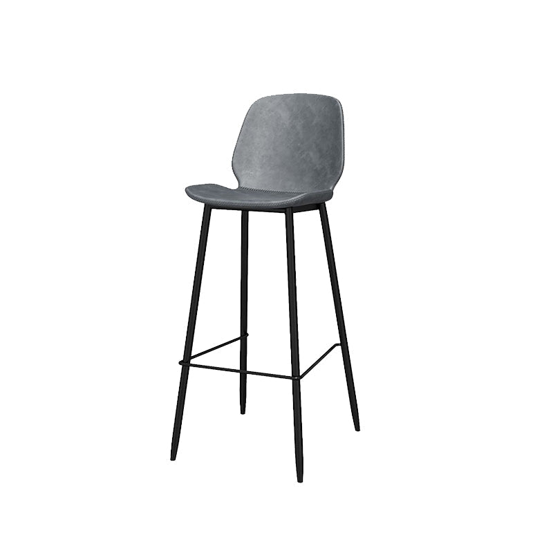 Metal Low Back Dining Stools Contemporary Armless Bar Stools with Footrest Grey 1 Piece Clearhalo 'Bar Furniture' 'Bar Stools' 'bar_stools' 'furn' 'furn_bar_stools' 'Furniture' 'Kitchen & Dining Furniture' 6662041