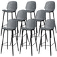 Metal Low Back Dining Stools Contemporary Armless Bar Stools with Footrest Grey 8 Piece Set Clearhalo 'Bar Furniture' 'Bar Stools' 'bar_stools' 'furn' 'furn_bar_stools' 'Furniture' 'Kitchen & Dining Furniture' 6662045