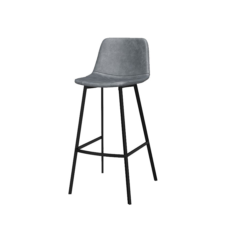Metal Low Back Dining Stools Contemporary Armless Bar Stools with Footrest Dark Gray 1 Piece Clearhalo 'Bar Furniture' 'Bar Stools' 'bar_stools' 'furn' 'furn_bar_stools' 'Furniture' 'Kitchen & Dining Furniture' 6662046