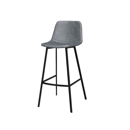 Metal Low Back Dining Stools Contemporary Armless Bar Stools with Footrest Dark Gray 1 Piece Clearhalo 'Bar Furniture' 'Bar Stools' 'bar_stools' 'furn' 'furn_bar_stools' 'Furniture' 'Kitchen & Dining Furniture' 6662046