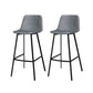 Metal Low Back Dining Stools Contemporary Armless Bar Stools with Footrest Dark Gray 2 Piece Set Clearhalo 'Bar Furniture' 'Bar Stools' 'bar_stools' 'furn' 'furn_bar_stools' 'Furniture' 'Kitchen & Dining Furniture' 6662047