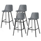 Metal Low Back Dining Stools Contemporary Armless Bar Stools with Footrest Dark Gray 4 Piece Set Clearhalo 'Bar Furniture' 'Bar Stools' 'bar_stools' 'furn' 'furn_bar_stools' 'Furniture' 'Kitchen & Dining Furniture' 6662048