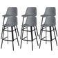 Metal Low Back Dining Stools Contemporary Armless Bar Stools with Footrest Dark Gray 6 Piece Set Clearhalo 'Bar Furniture' 'Bar Stools' 'bar_stools' 'furn' 'furn_bar_stools' 'Furniture' 'Kitchen & Dining Furniture' 6662049