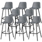 Metal Low Back Dining Stools Contemporary Armless Bar Stools with Footrest Dark Gray 8 Piece Set Clearhalo 'Bar Furniture' 'Bar Stools' 'bar_stools' 'furn' 'furn_bar_stools' 'Furniture' 'Kitchen & Dining Furniture' 6662050