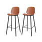 Metal Low Back Dining Stools Contemporary Armless Bar Stools with Footrest Brown 2 Piece Set Clearhalo 'Bar Furniture' 'Bar Stools' 'bar_stools' 'furn' 'furn_bar_stools' 'Furniture' 'Kitchen & Dining Furniture' 6662052
