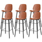 Metal Low Back Dining Stools Contemporary Armless Bar Stools with Footrest Brown 6 Piece Set Clearhalo 'Bar Furniture' 'Bar Stools' 'bar_stools' 'furn' 'furn_bar_stools' 'Furniture' 'Kitchen & Dining Furniture' 6662054