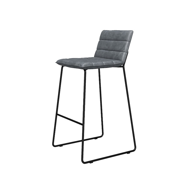 Metal Low Back Dining Stools Contemporary Armless Bar Stools with Footrest Black-Gray 1 Piece Clearhalo 'Bar Furniture' 'Bar Stools' 'bar_stools' 'furn' 'furn_bar_stools' 'Furniture' 'Kitchen & Dining Furniture' 6662056