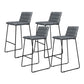 Metal Low Back Dining Stools Contemporary Armless Bar Stools with Footrest Black-Gray 4 Piece Set Clearhalo 'Bar Furniture' 'Bar Stools' 'bar_stools' 'furn' 'furn_bar_stools' 'Furniture' 'Kitchen & Dining Furniture' 6662058