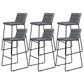 Metal Low Back Dining Stools Contemporary Armless Bar Stools with Footrest Black-Gray 6 Piece Set Clearhalo 'Bar Furniture' 'Bar Stools' 'bar_stools' 'furn' 'furn_bar_stools' 'Furniture' 'Kitchen & Dining Furniture' 6662059
