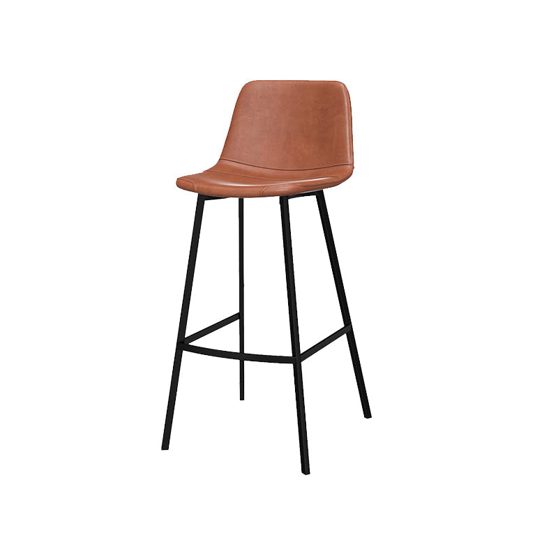 Metal Low Back Dining Stools Contemporary Armless Bar Stools with Footrest Dark Brown 1 Piece Clearhalo 'Bar Furniture' 'Bar Stools' 'bar_stools' 'furn' 'furn_bar_stools' 'Furniture' 'Kitchen & Dining Furniture' 6662061