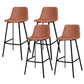 Metal Low Back Dining Stools Contemporary Armless Bar Stools with Footrest Dark Brown 4 Piece Set Clearhalo 'Bar Furniture' 'Bar Stools' 'bar_stools' 'furn' 'furn_bar_stools' 'Furniture' 'Kitchen & Dining Furniture' 6662063