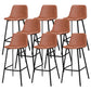 Metal Low Back Dining Stools Contemporary Armless Bar Stools with Footrest Dark Brown 8 Piece Set Clearhalo 'Bar Furniture' 'Bar Stools' 'bar_stools' 'furn' 'furn_bar_stools' 'Furniture' 'Kitchen & Dining Furniture' 6662065