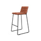 Metal Low Back Dining Stools Contemporary Armless Bar Stools with Footrest Brown-Black 1 Piece Clearhalo 'Bar Furniture' 'Bar Stools' 'bar_stools' 'furn' 'furn_bar_stools' 'Furniture' 'Kitchen & Dining Furniture' 6662066