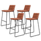 Metal Low Back Dining Stools Contemporary Armless Bar Stools with Footrest Brown-Black 4 Piece Set Clearhalo 'Bar Furniture' 'Bar Stools' 'bar_stools' 'furn' 'furn_bar_stools' 'Furniture' 'Kitchen & Dining Furniture' 6662068