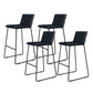 Metal Low Back Dining Stools Contemporary Armless Bar Stools with Footrest Black-Black 4 Piece Set Clearhalo 'Bar Furniture' 'Bar Stools' 'bar_stools' 'furn' 'furn_bar_stools' 'Furniture' 'Kitchen & Dining Furniture' 6662073