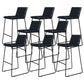 Metal Low Back Dining Stools Contemporary Armless Bar Stools with Footrest Black-Black 8 Piece Set Clearhalo 'Bar Furniture' 'Bar Stools' 'bar_stools' 'furn' 'furn_bar_stools' 'Furniture' 'Kitchen & Dining Furniture' 6662075