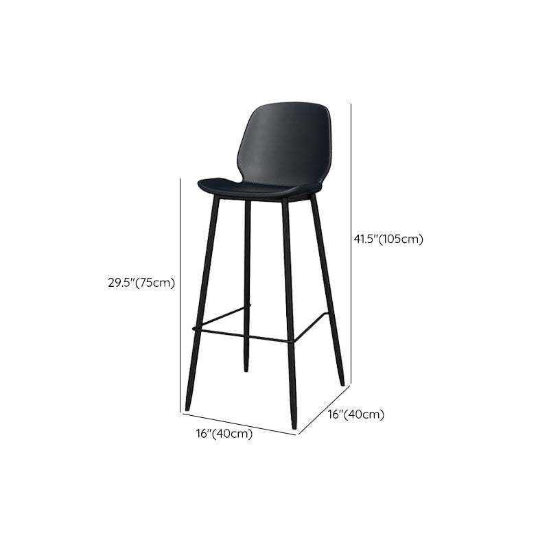 Metal Low Back Dining Stools Contemporary Armless Bar Stools with Footrest Clearhalo 'Bar Furniture' 'Bar Stools' 'bar_stools' 'furn' 'furn_bar_stools' 'Furniture' 'Kitchen & Dining Furniture' 6662076