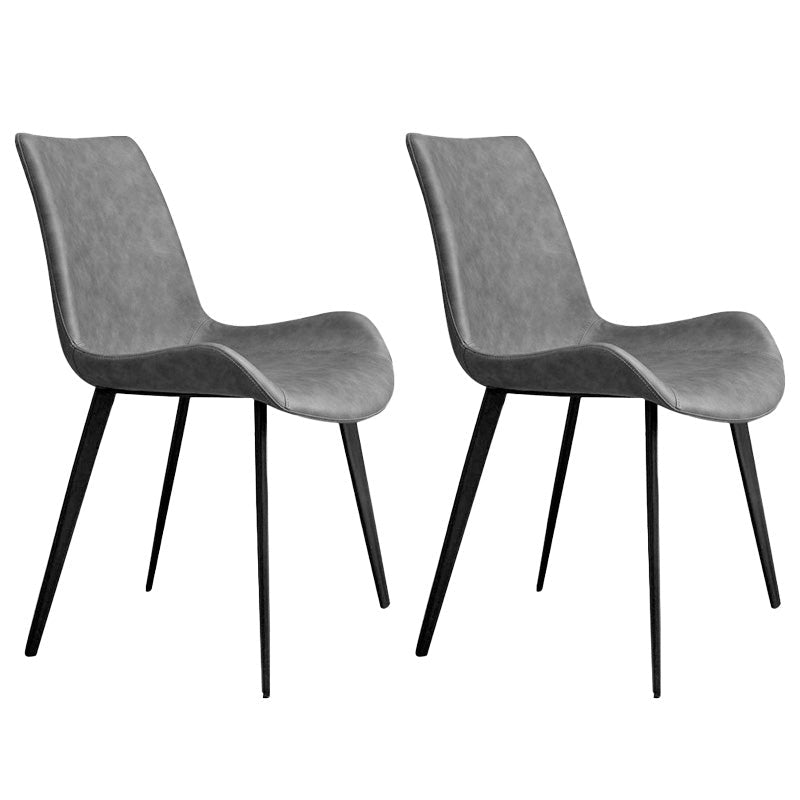 Chaise de salle à manger de cuisine sans bras chaise Parsons en cuir en cuir