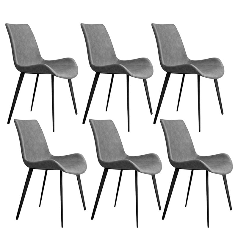 Chaise de salle à manger de cuisine sans bras chaise Parsons en cuir en cuir