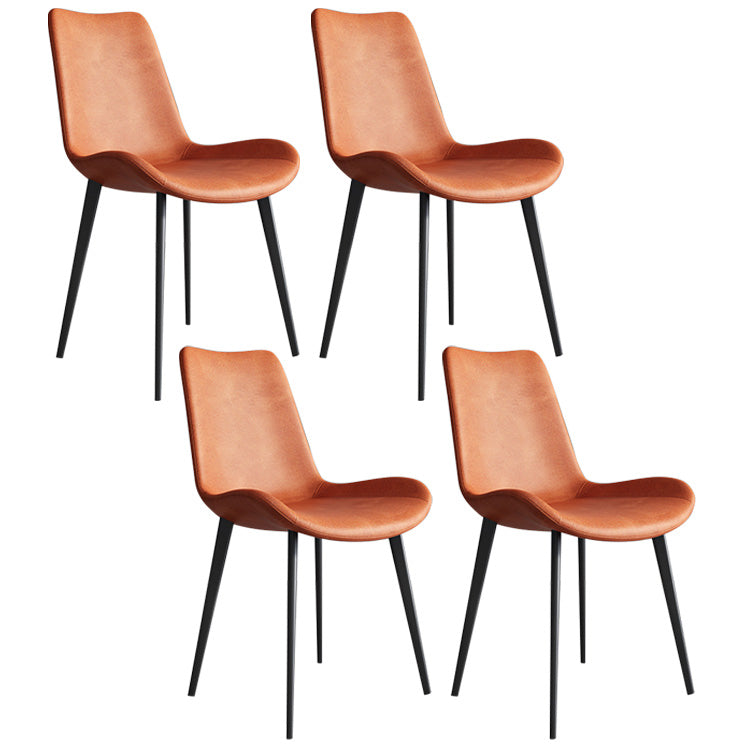 Chaise de salle à manger de cuisine sans bras chaise Parsons en cuir en cuir