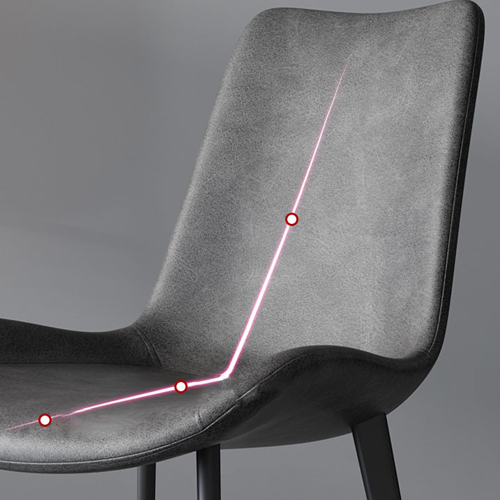 Chaise de salle à manger de cuisine sans bras chaise Parsons en cuir en cuir