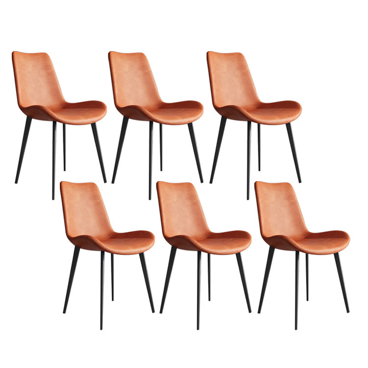 Chaise de salle à manger de cuisine sans bras chaise Parsons en cuir en cuir