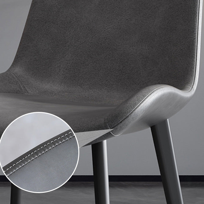 Chaise de salle à manger de cuisine sans bras chaise Parsons en cuir en cuir