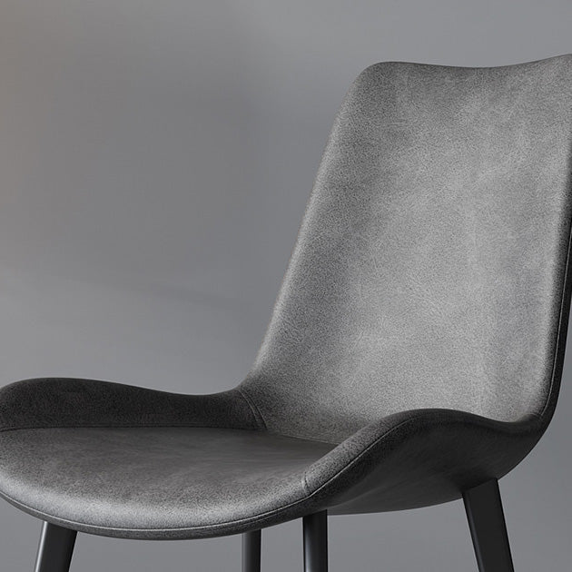 Chaise de salle à manger de cuisine sans bras chaise Parsons en cuir en cuir