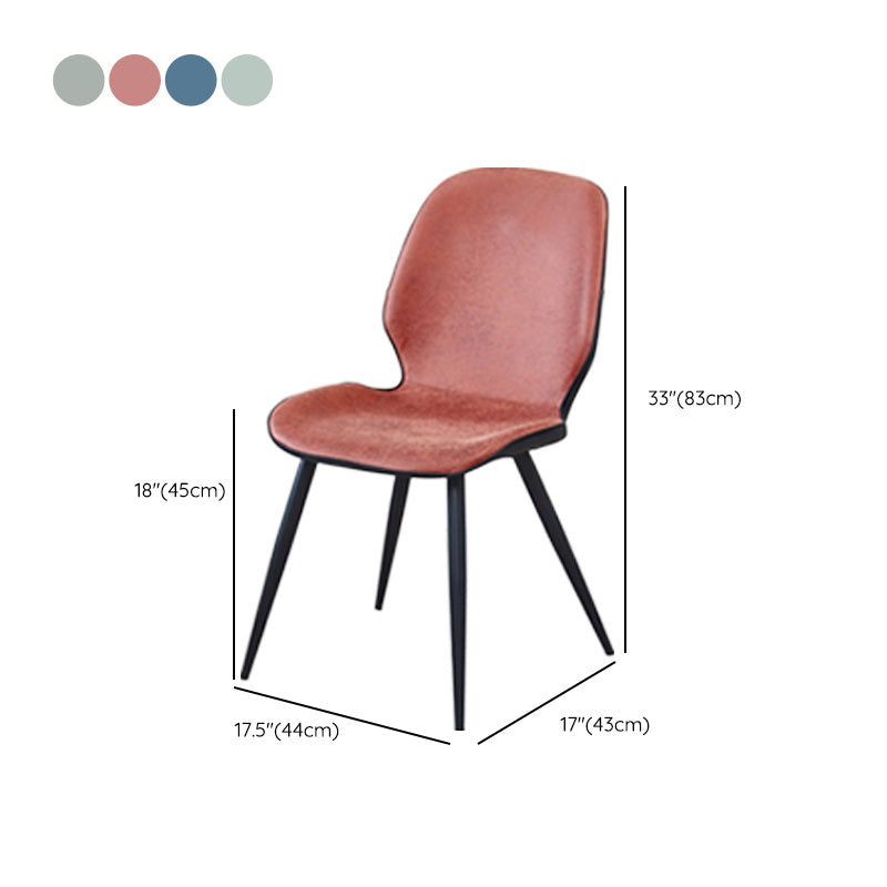 Armless Kitchen Dining Side Chair Industrial Wingback Side Chair