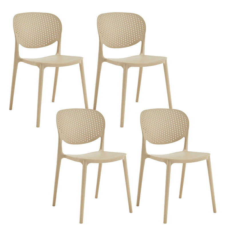 Indoor-Outdoor Plastic Dining Chair Open Back Stacking Side Chair