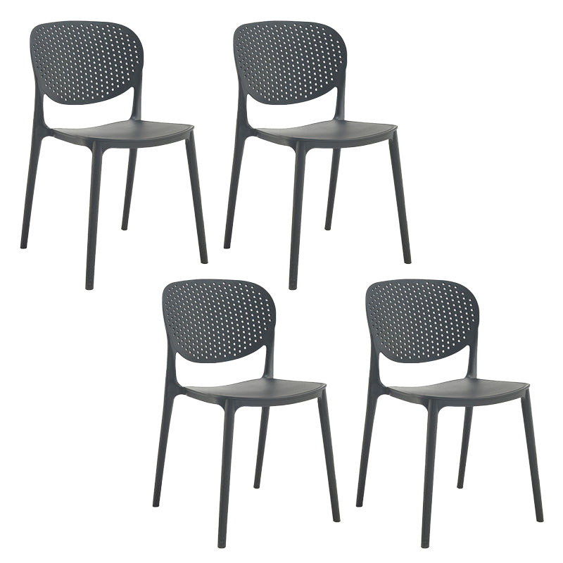 Indoor-Outdoor Plastic Dining Chair Open Back Stacking Side Chair