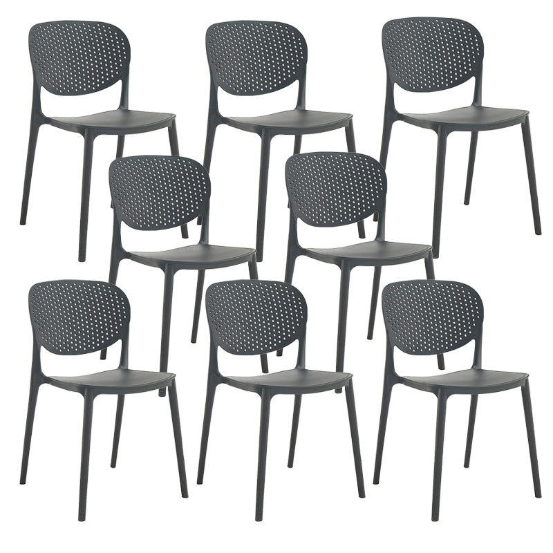 Indoor-Outdoor Plastic Dining Chair Open Back Stacking Side Chair