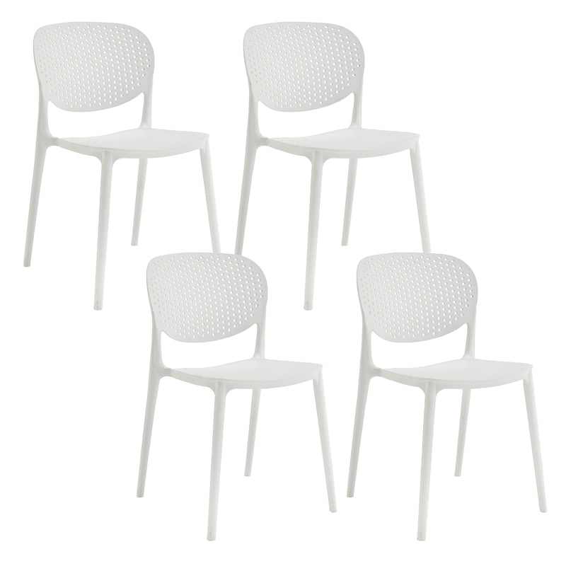 Indoor-Outdoor Plastic Dining Chair Open Back Stacking Side Chair