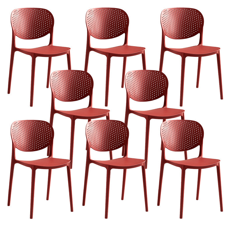 Indoor-Outdoor Plastic Dining Chair Open Back Stacking Side Chair