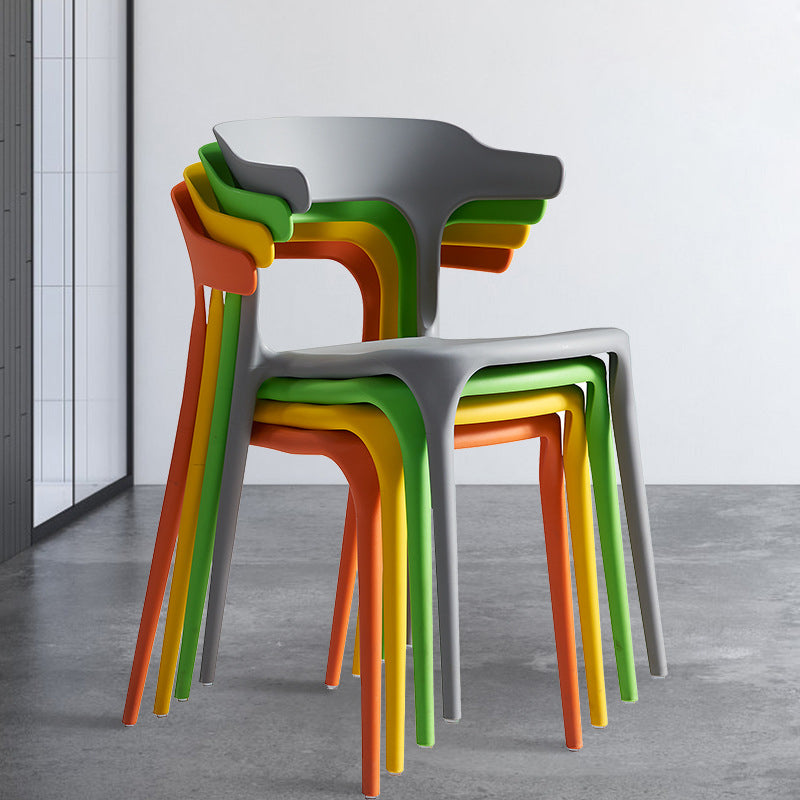 Silla de comedor de apilamiento de la casa silla lateral de plástico abierta de espalda abierta