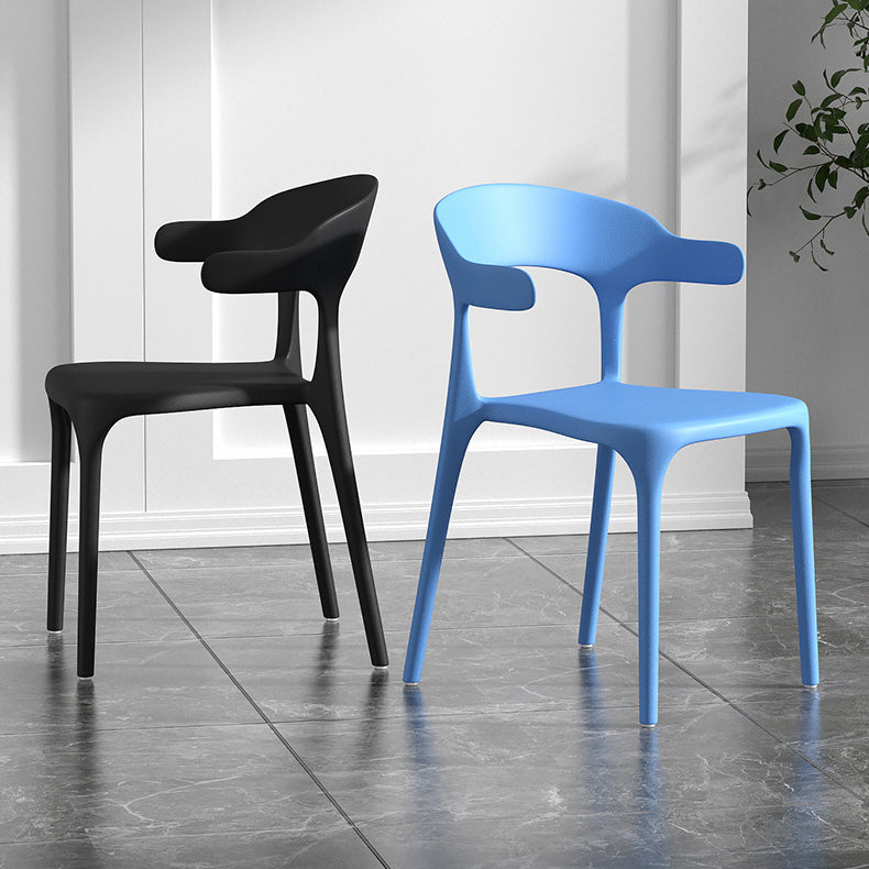 Silla de comedor de apilamiento de la casa silla lateral de plástico abierta de espalda abierta