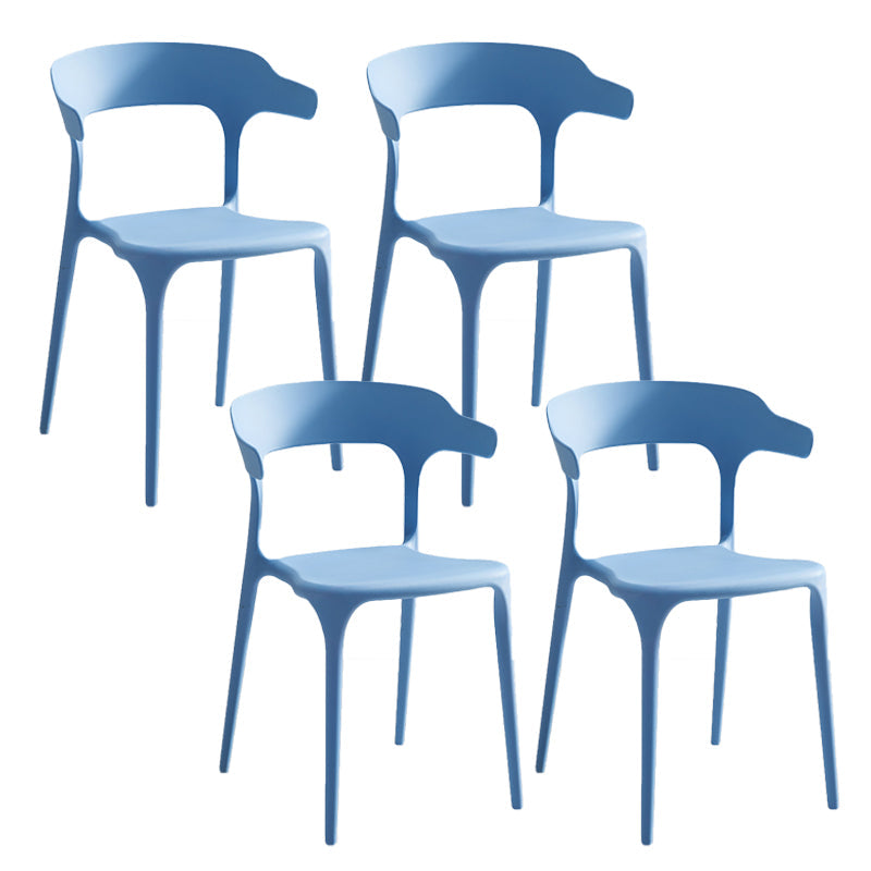 Silla de comedor de apilamiento de la casa silla lateral de plástico abierta de espalda abierta