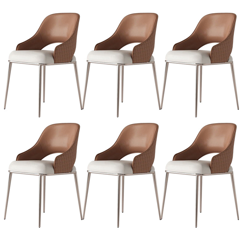 ホームキッチングラムダイニングチェアメタルレッグ布張りの腕の椅子