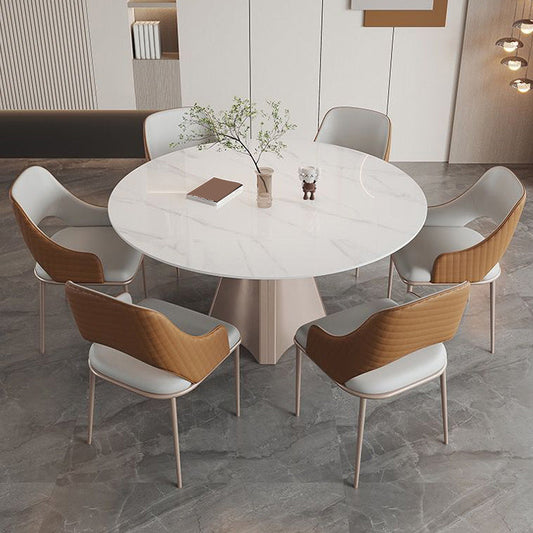 Home Kitchen Glam Dining Chair Metal Legs Upholstered Arm Chair