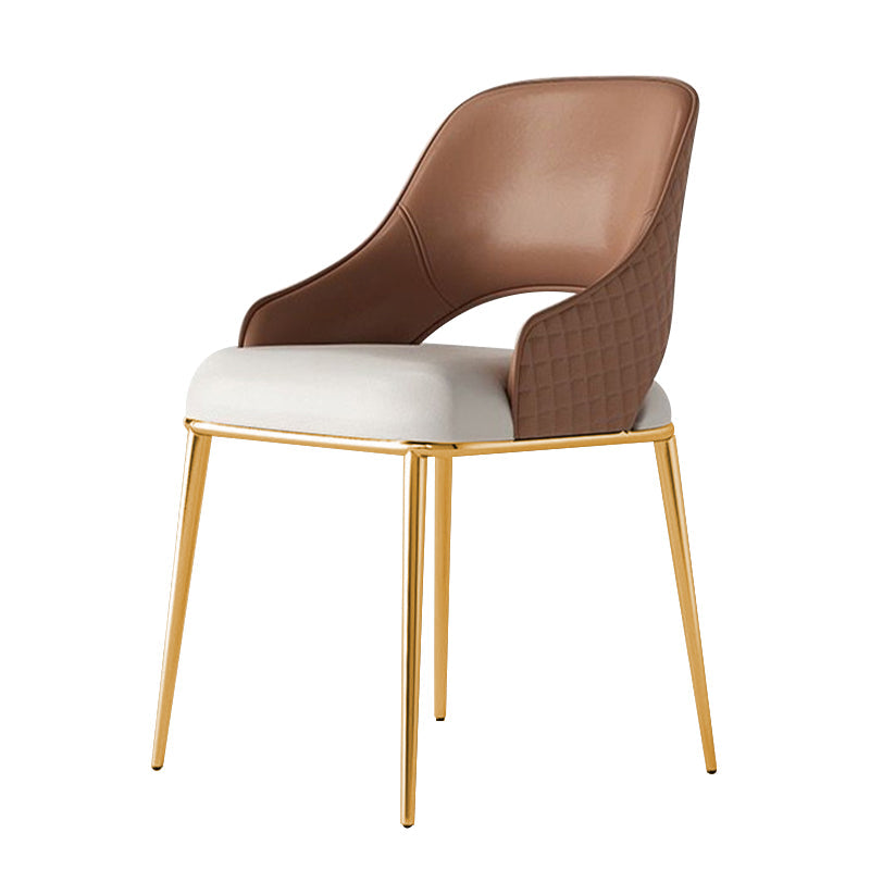 ホームキッチングラムダイニングチェアメタルレッグ布張りの腕の椅子