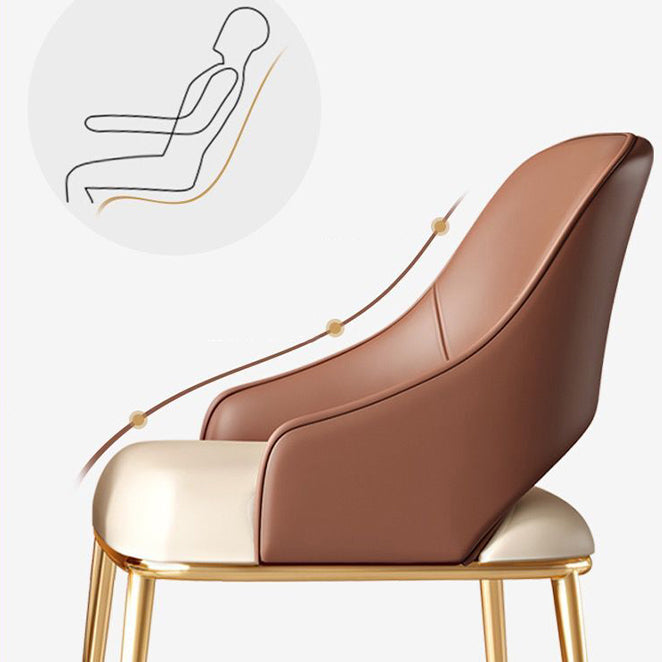 ホームキッチングラムダイニングチェアメタルレッグ布張りの腕の椅子