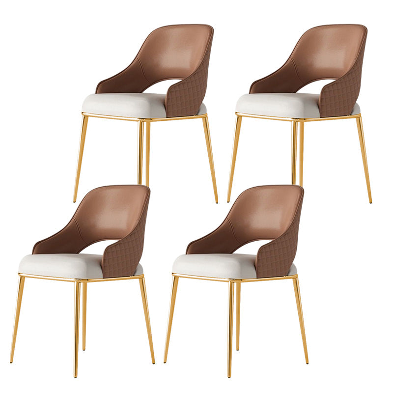 ホームキッチングラムダイニングチェアメタルレッグ布張りの腕の椅子