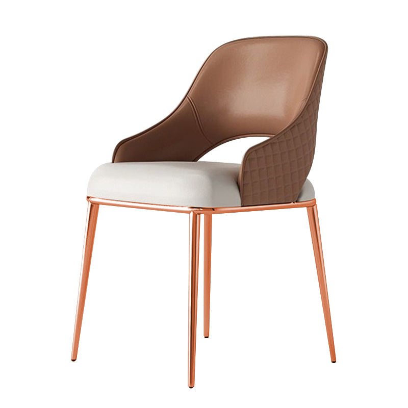 ホームキッチングラムダイニングチェアメタルレッグ布張りの腕の椅子