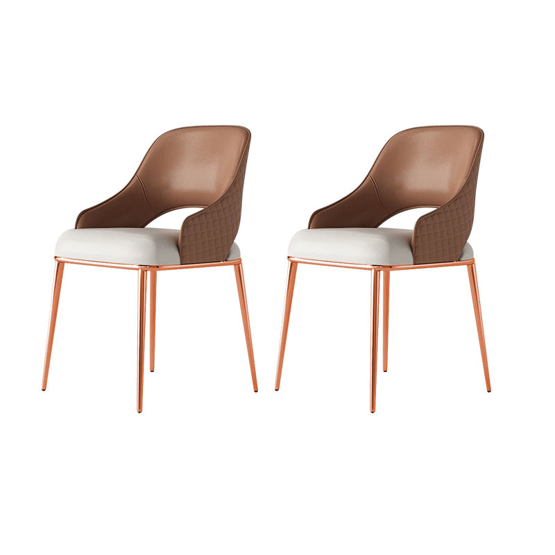 ホームキッチングラムダイニングチェアメタルレッグ布張りの腕の椅子