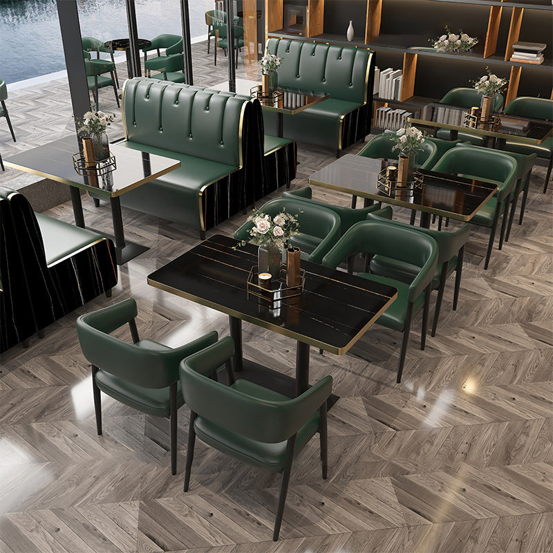 Contemporary Kitchen Dining Side Chair Faux Leather Open Back Dining Side Chair Clearhalo 'Dining Chairs' 'Dining Tables & Seating' 'dining_chair' 'furn' 'furn_dining_chair' 'Furniture' 'Kitchen & Dining Furniture' 6662379