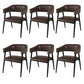 Contemporary Kitchen Dining Side Chair Faux Leather Open Back Dining Side Chair Brown 6 Piece Set Clearhalo 'Dining Chairs' 'Dining Tables & Seating' 'dining_chair' 'furn' 'furn_dining_chair' 'Furniture' 'Kitchen & Dining Furniture' 6662391