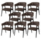 Contemporary Kitchen Dining Side Chair Faux Leather Open Back Dining Side Chair Brown 8 Piece Set Clearhalo 'Dining Chairs' 'Dining Tables & Seating' 'dining_chair' 'furn' 'furn_dining_chair' 'Furniture' 'Kitchen & Dining Furniture' 6662392